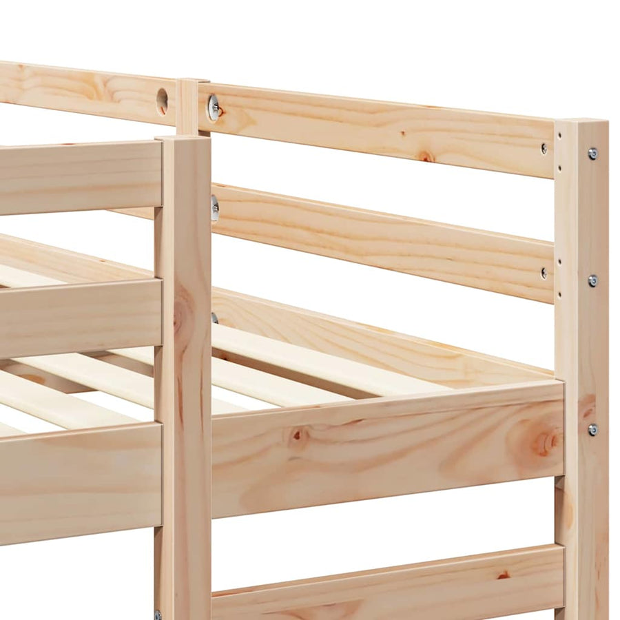 Drie-hoog Bunk Bed Frame Bruin 140 x 200 cm Massief grenenhout