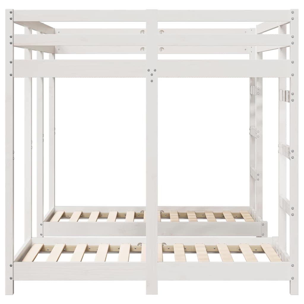 Drie-hoog Bunk Bed Frame Wit 140 x 200 cm Massief grenenhout