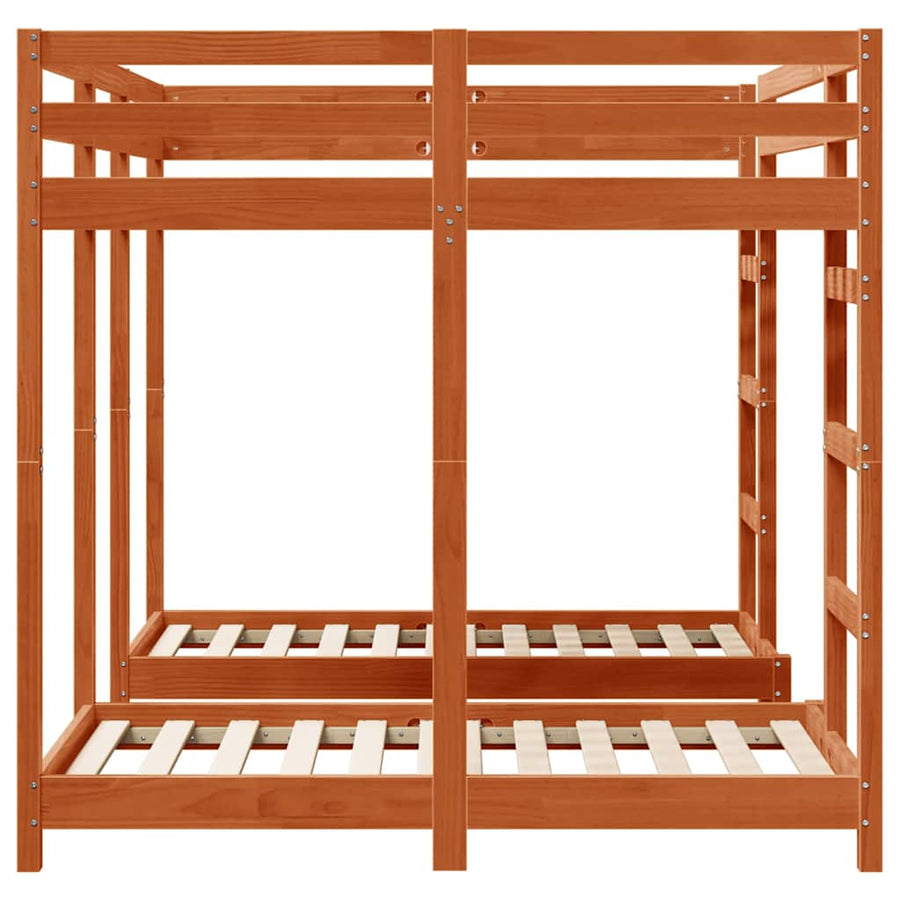 Drie-hoog Bunk Bed Frame Wasbruin 140 x 200 cm