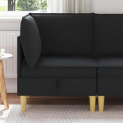 Opbergottoman 70x70x40 cm zwart