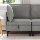 Bank met opslag lichtgrijs fluweel 70x70x82 cm