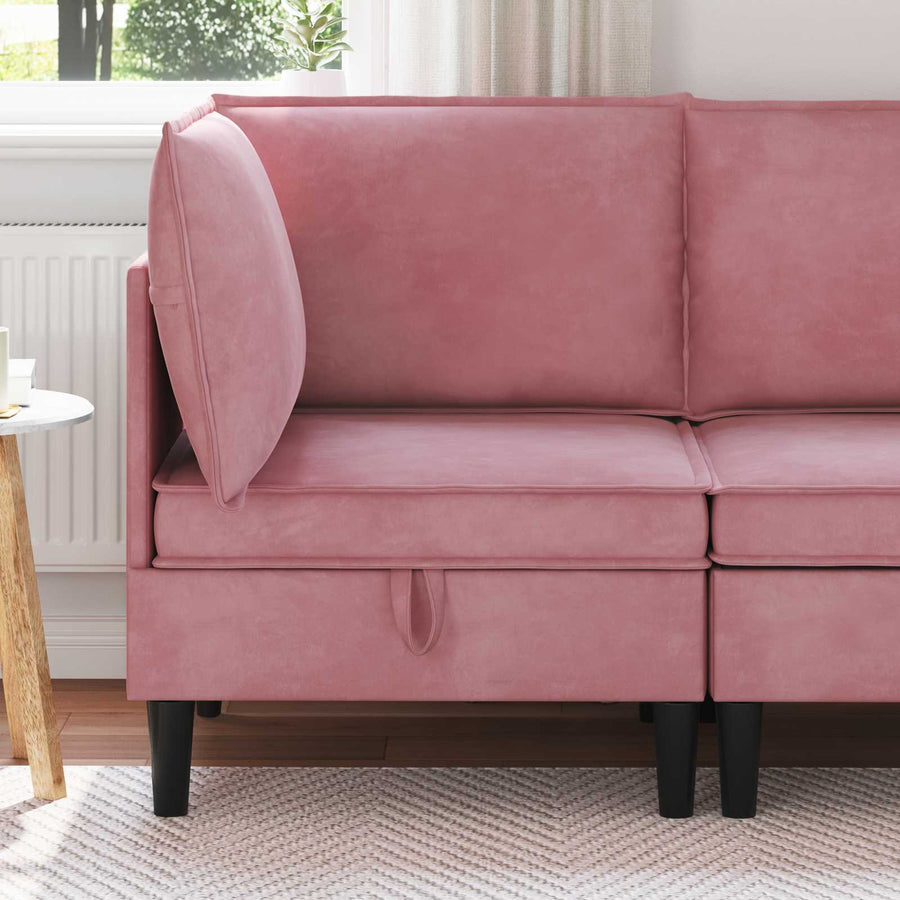 Bank met opslag Roze Fluweel
