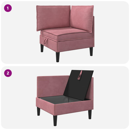 Bank met opslag Roze Fluweel
