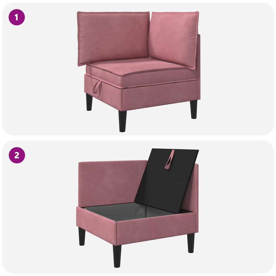 Bank met opslag Roze Fluweel