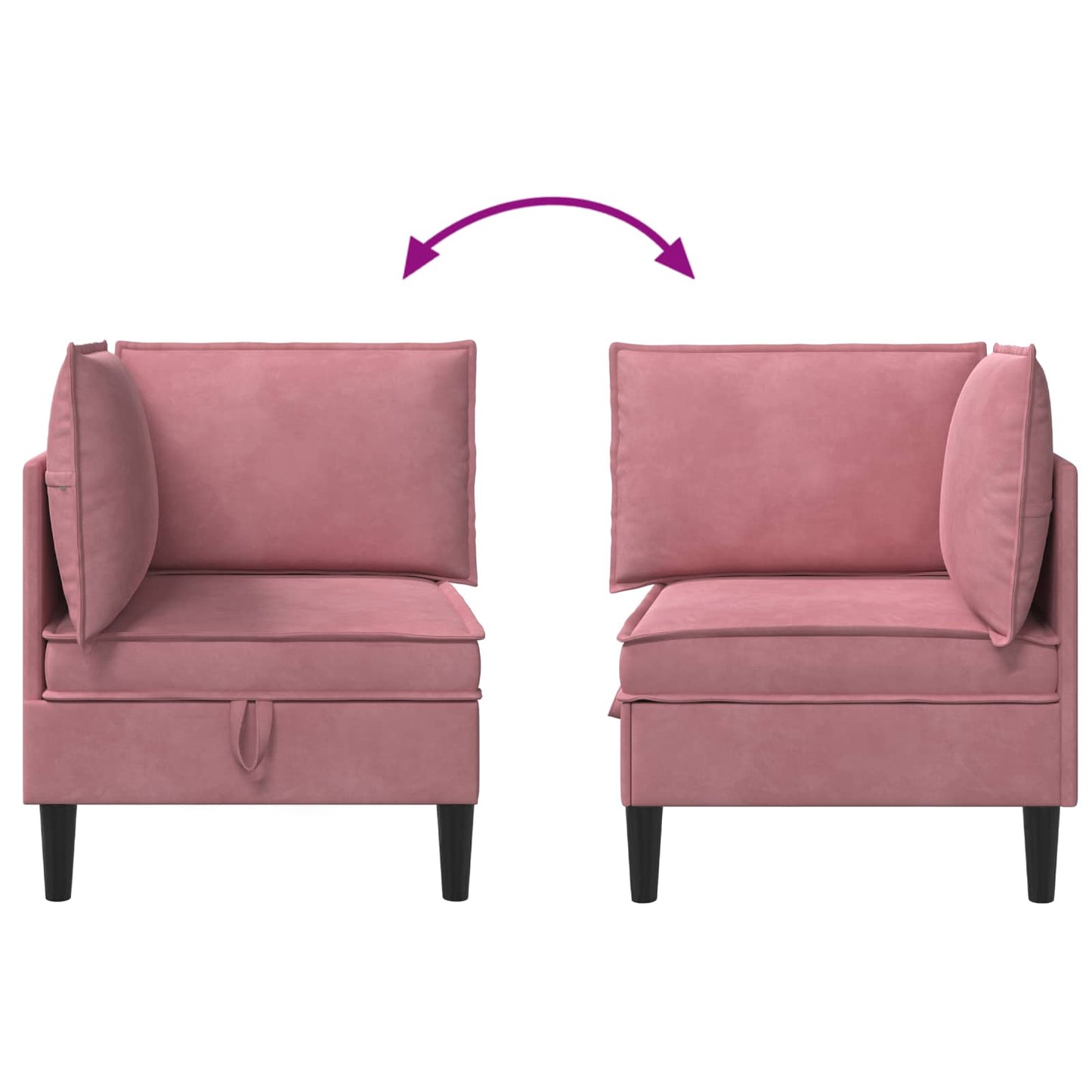 Bank met opslag Roze Fluweel