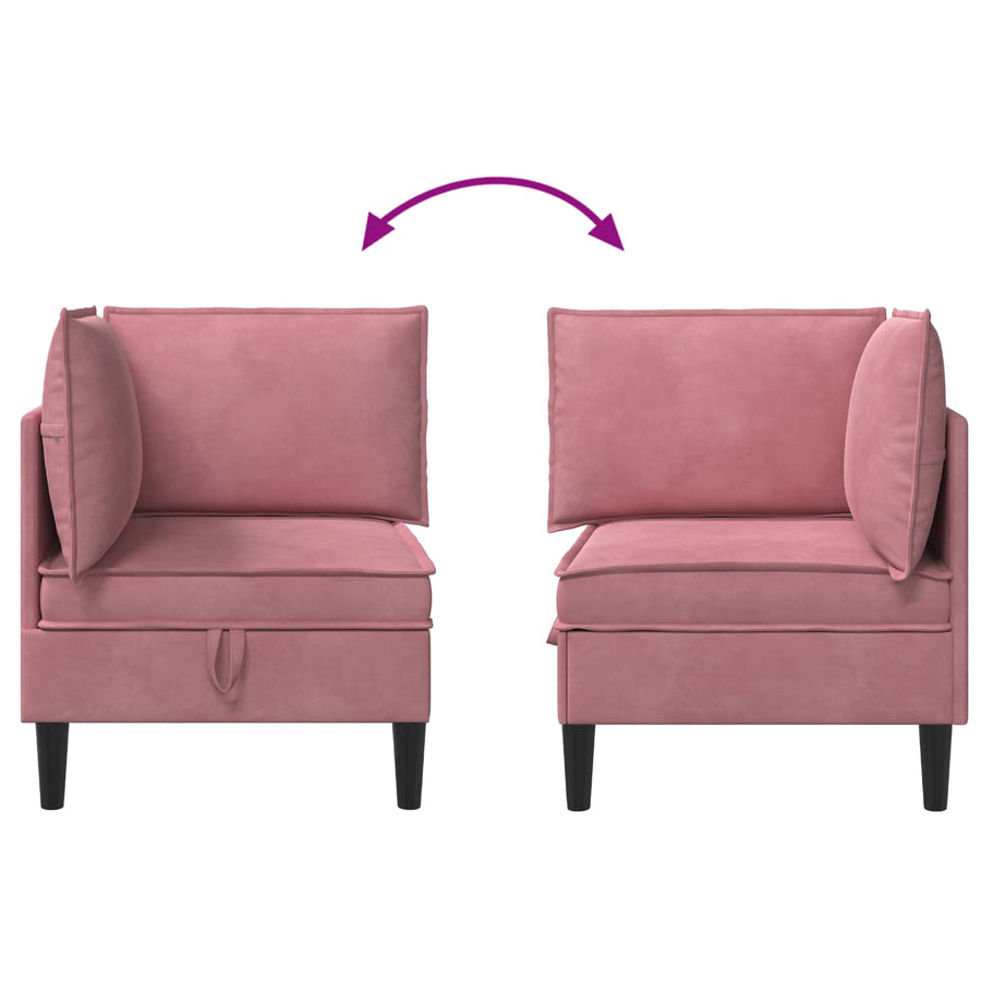 Bank met opslag Roze Fluweel