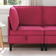 Bank met opslag 70x70x82 cm wijnrood fluweel