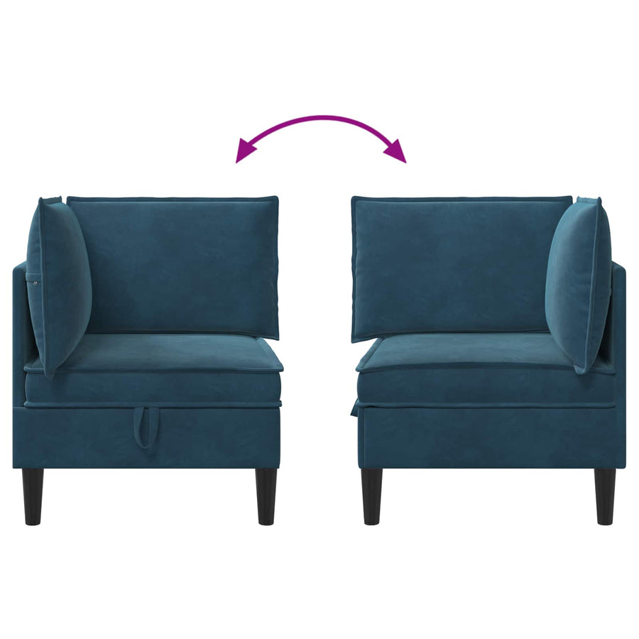 Bank met opslag Blauw Fluweel
