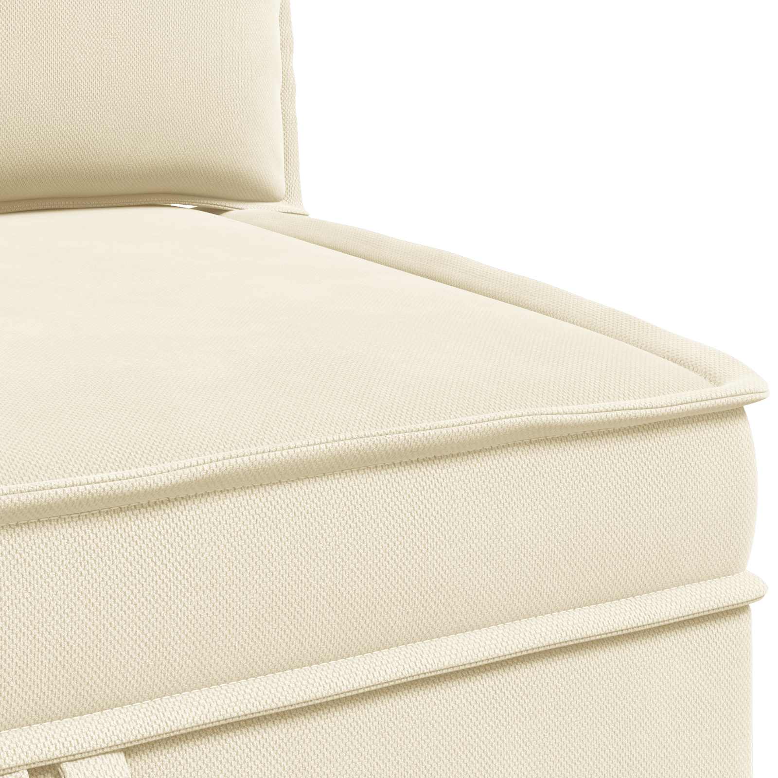 Hoeksofa met Opbergruimte Crèmekleurig Fluweel