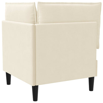 Hoeksofa met Opbergruimte Crèmekleurig Fluweel