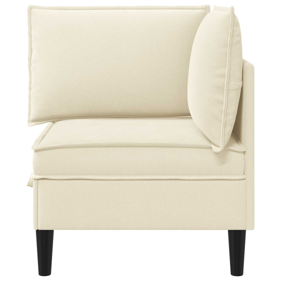Hoeksofa met Opbergruimte Crèmekleurig Fluweel