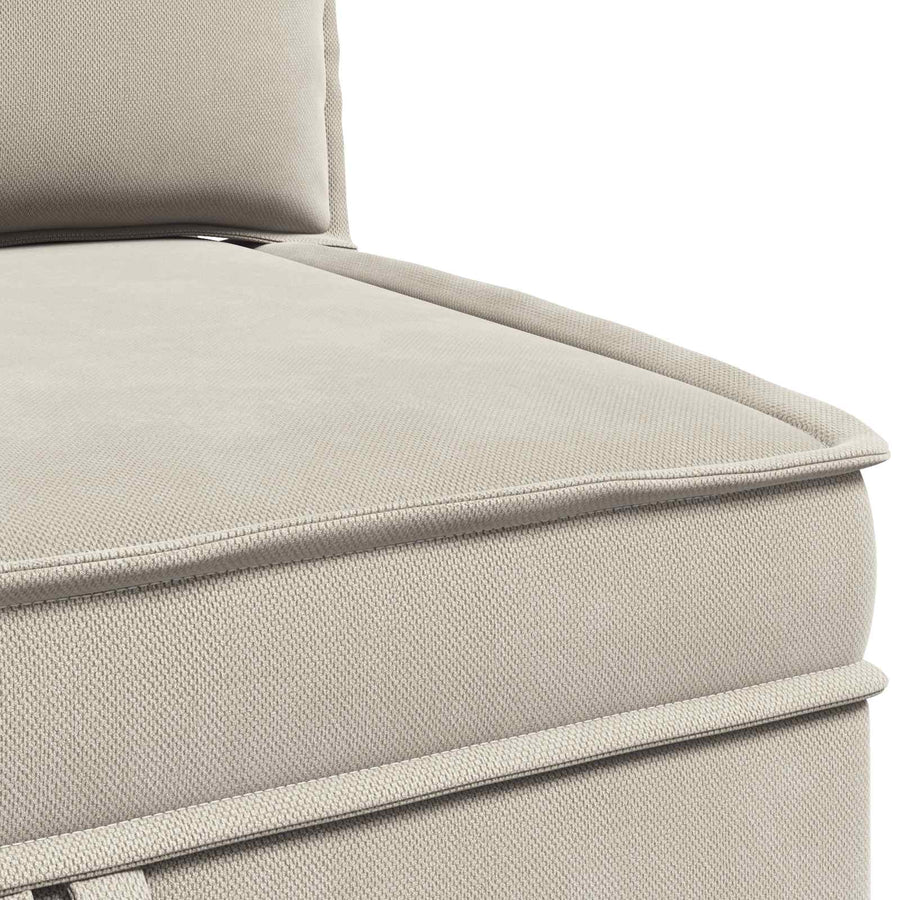 Hoeksofa met Opbergruimte Havermout Fluweel