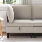 Corner Sofa with Storage Oatmeal Velvet