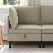 Hoekbank met opbergruimte zand fluweel 70x70x82 cm