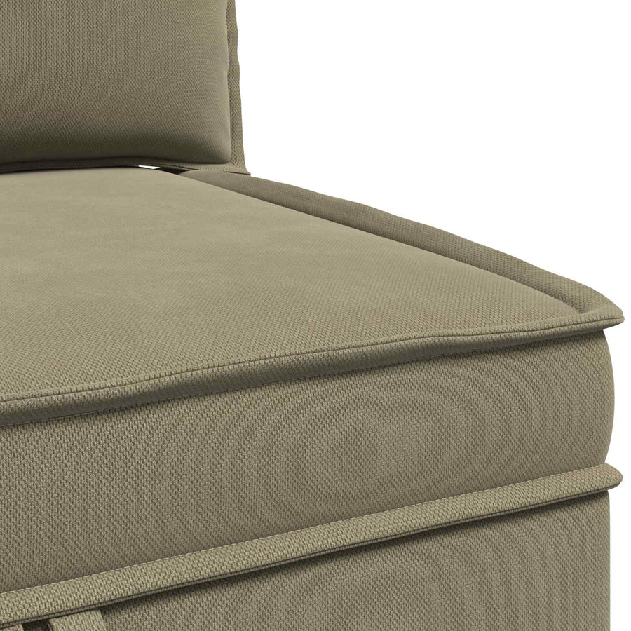 Hoeksofa met Opbergruimte Kaki Fluweel
