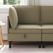 Hoeksofa 70x70x82 cm kaki fluweel met opbergruimte