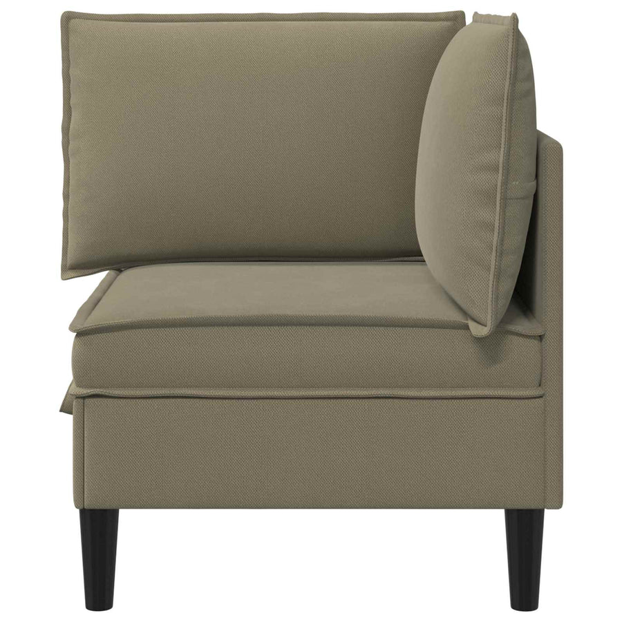 Hoeksofa met Opbergruimte Kaki Fluweel