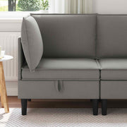 Hoekbank 70x70x82 cm donkergrijs fluweel