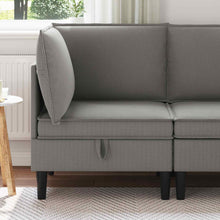 Hoeksofa met Opbergruimte Donkergrijs Fluweel