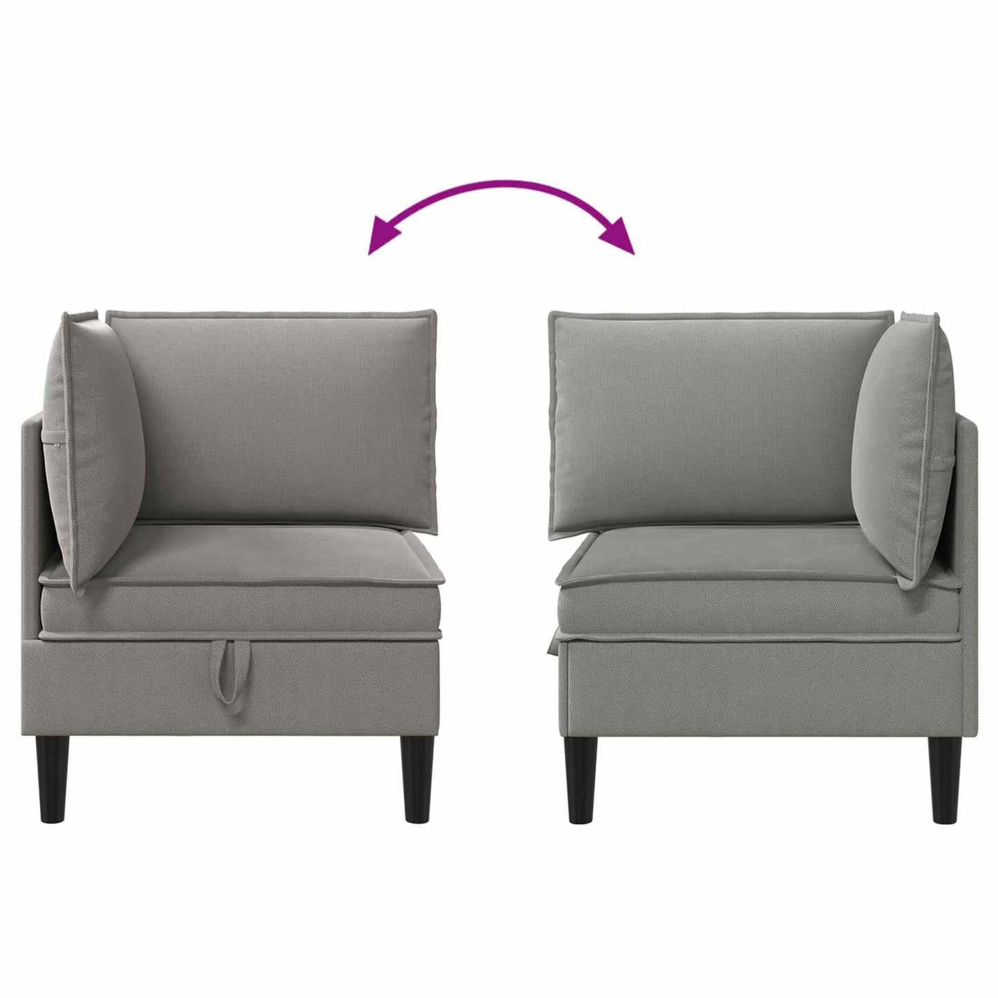 Hoeksofa met Opbergruimte Donkergrijs Fluweel
