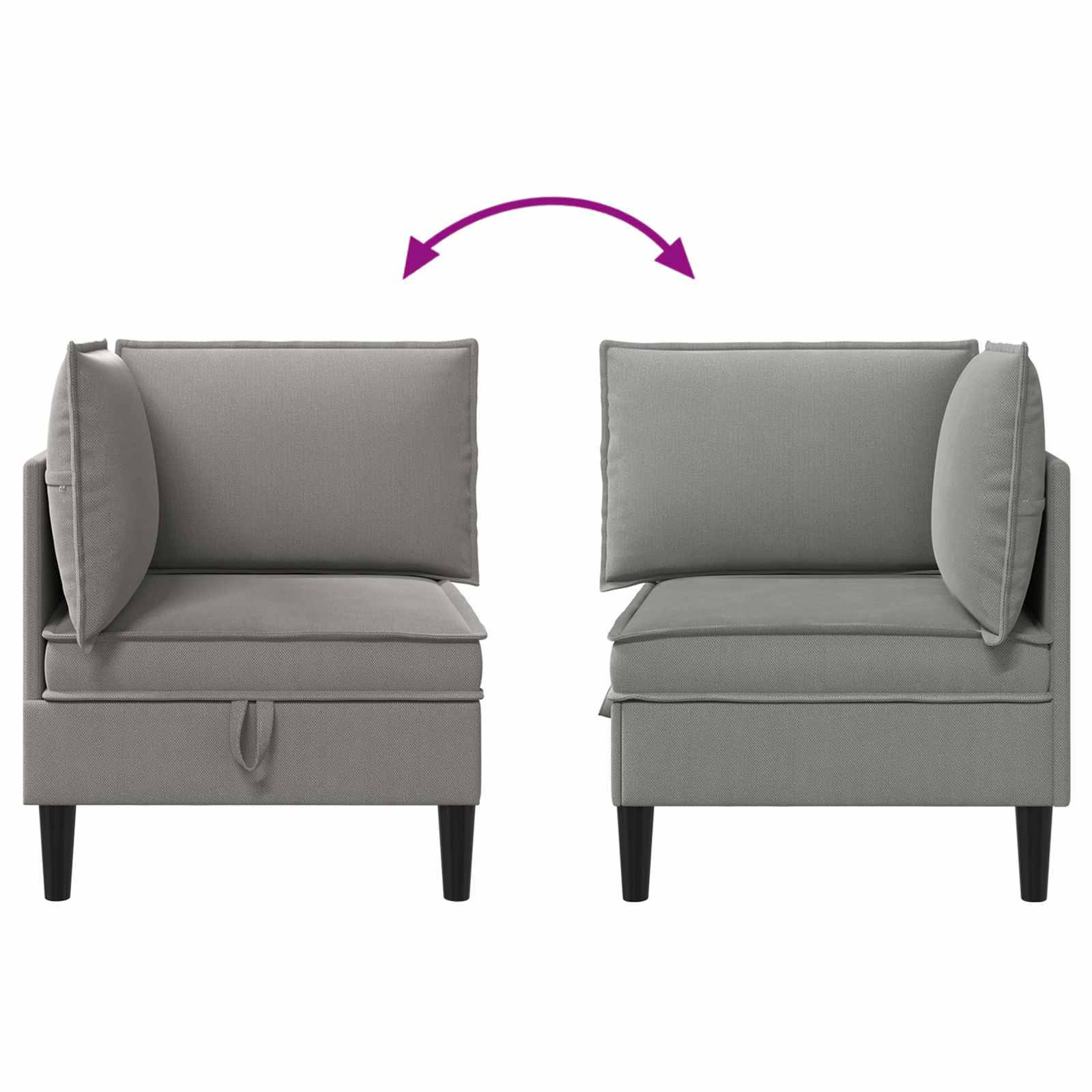 Hoeksofa met Opbergruimte Donkergrijs Fluweel