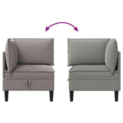 Hoeksofa met Opbergruimte Donkergrijs Fluweel