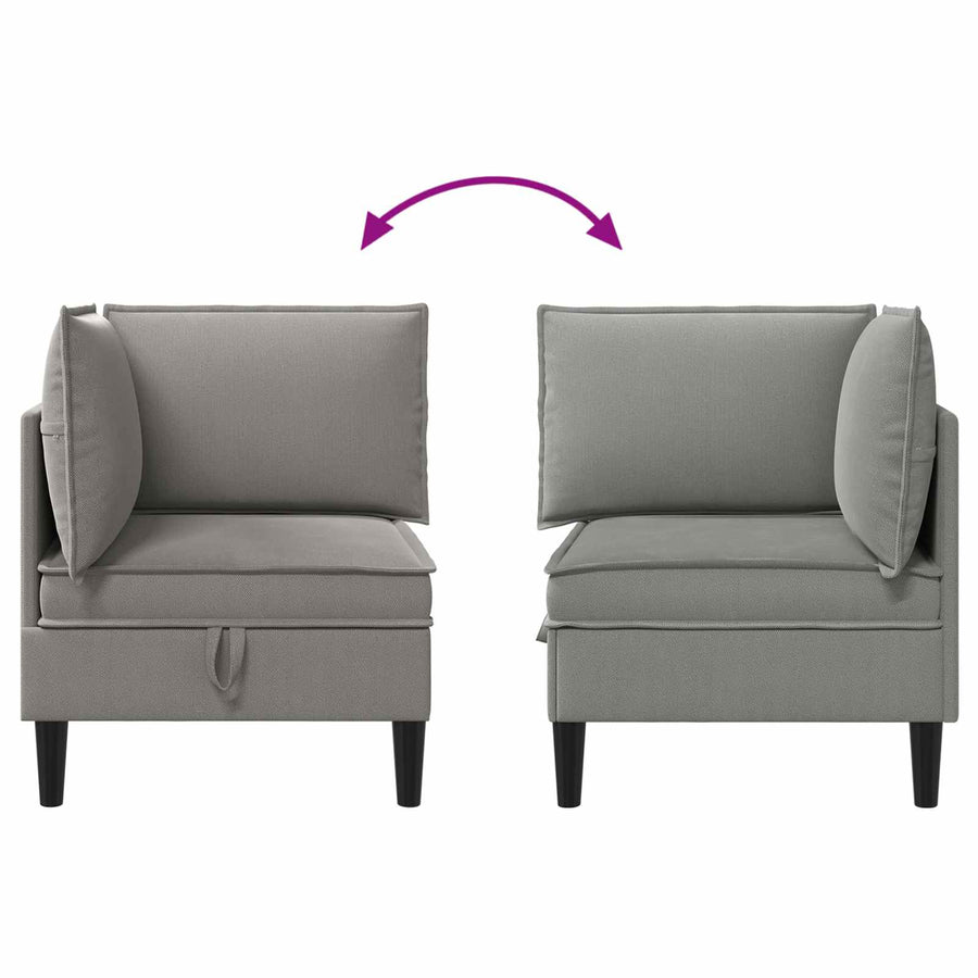 Hoeksofa met Opbergruimte Donkergrijs Fluweel
