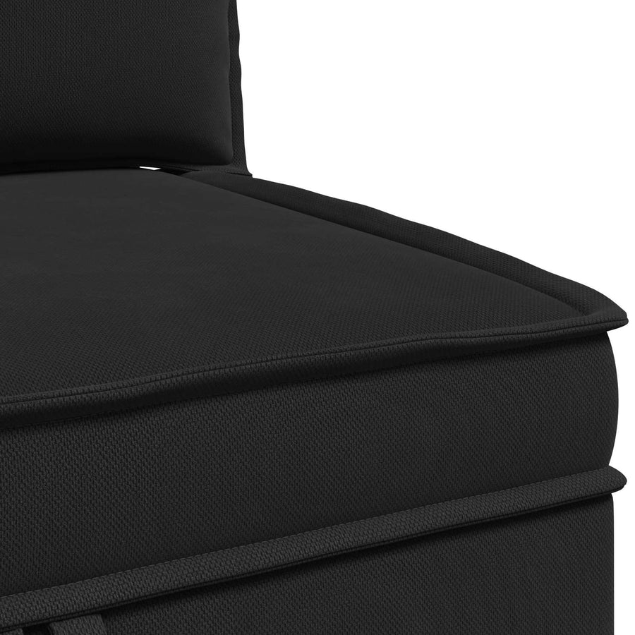 Hoeksofa met Opbergruimte Zwart Fluweel