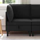 Corner Sofa with Storage Black Velvet