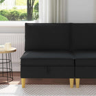 Opbergottoman 70x70x40 cm zwart