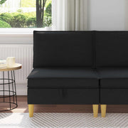 Opbergottoman 70x70x40 cm zwart