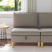 Opbergottoman 70x70x40 cm taupe