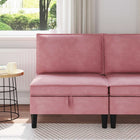 Middle Bench with Storage Pink Velvet