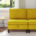 Middle Bench with Storage Yellow Velvet
