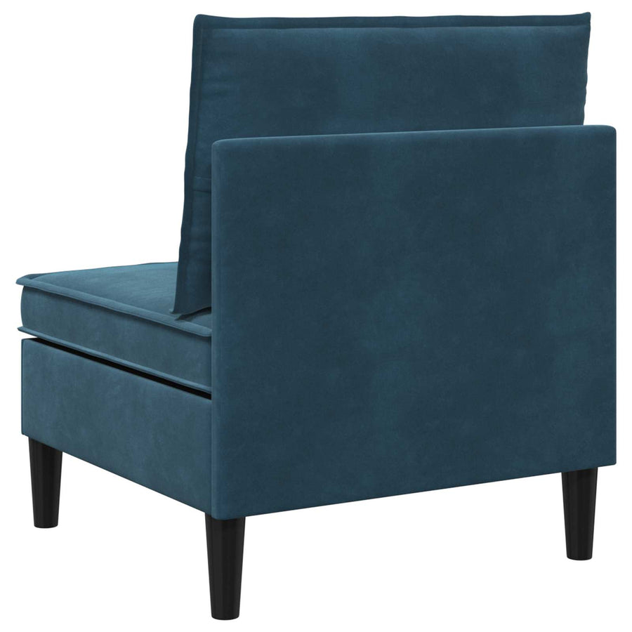 Middelste Bank met Opbergruimte Blauw Fluweel