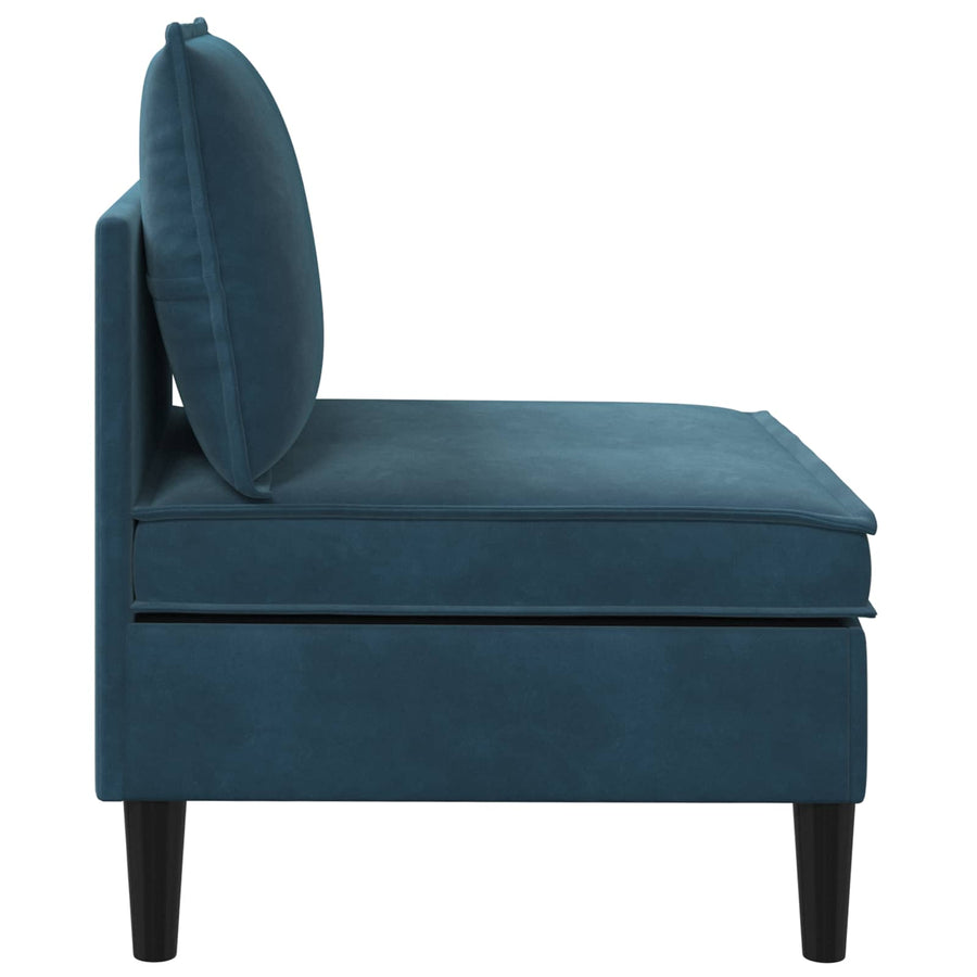 Middelste Bank met Opbergruimte Blauw Fluweel