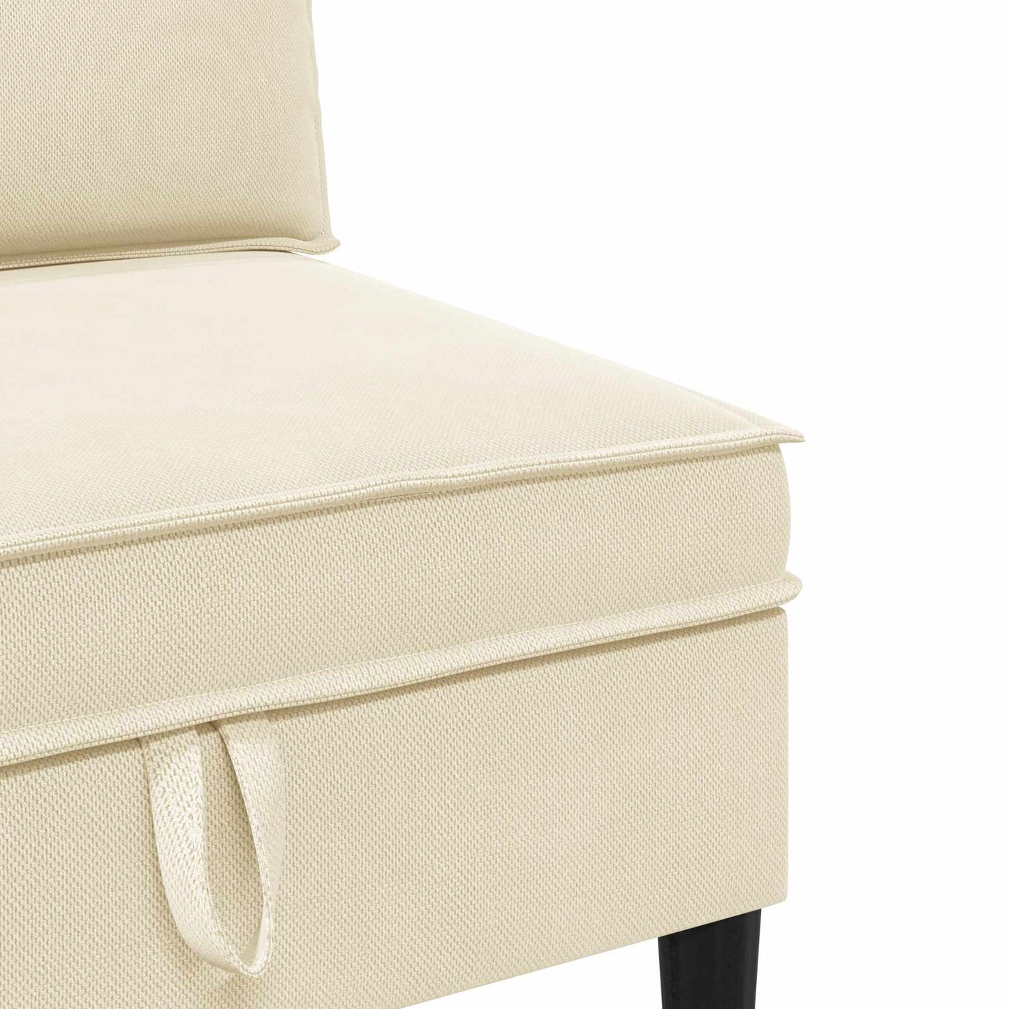 Middelse Sofa met Opbergruimte Crèmekleurig Fluweel