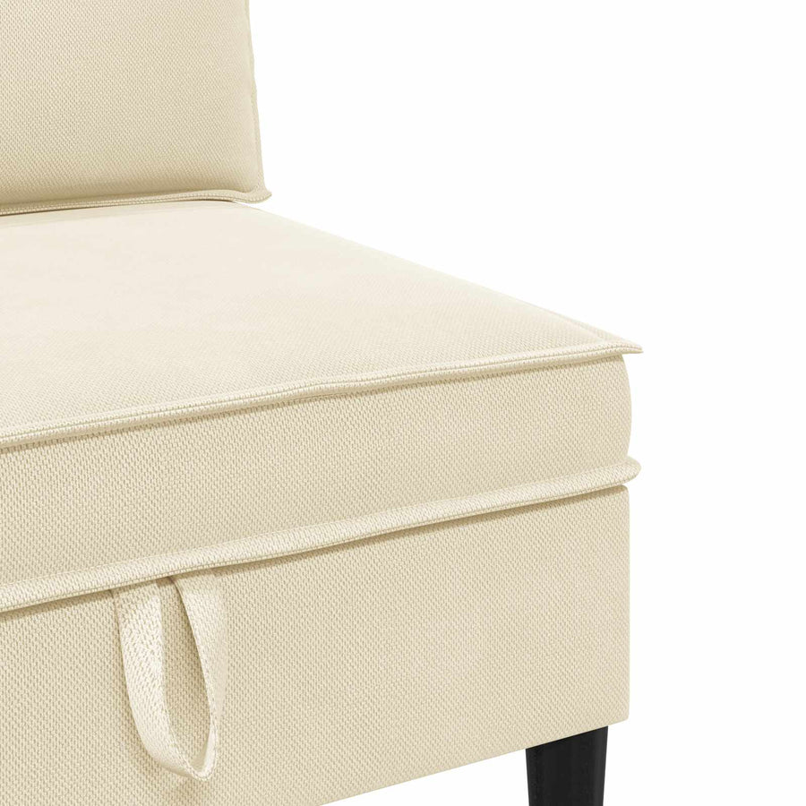 Middelse Sofa met Opbergruimte Crèmekleurig Fluweel