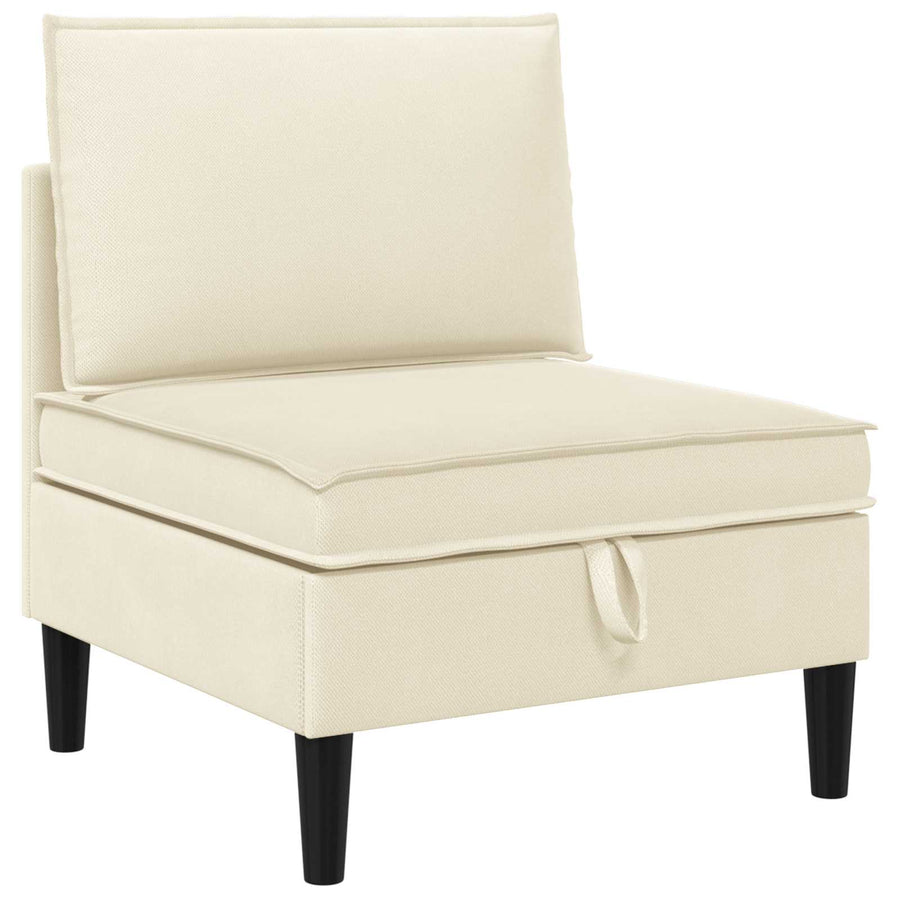 Middelse Sofa met Opbergruimte Crèmekleurig Fluweel