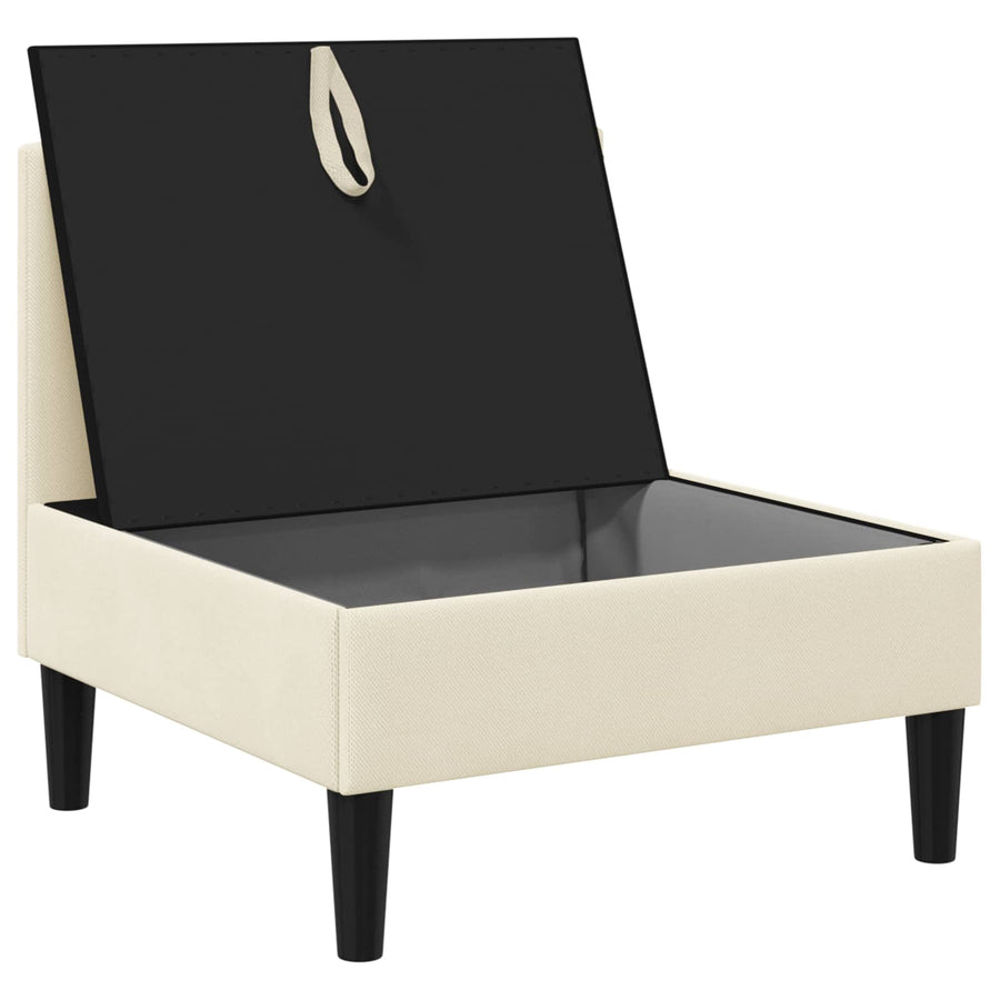 Middelse Sofa met Opbergruimte Crèmekleurig Fluweel