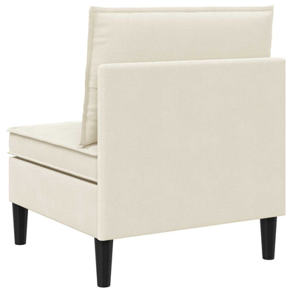Middelse Sofa met Opbergruimte Crèmekleurig Fluweel