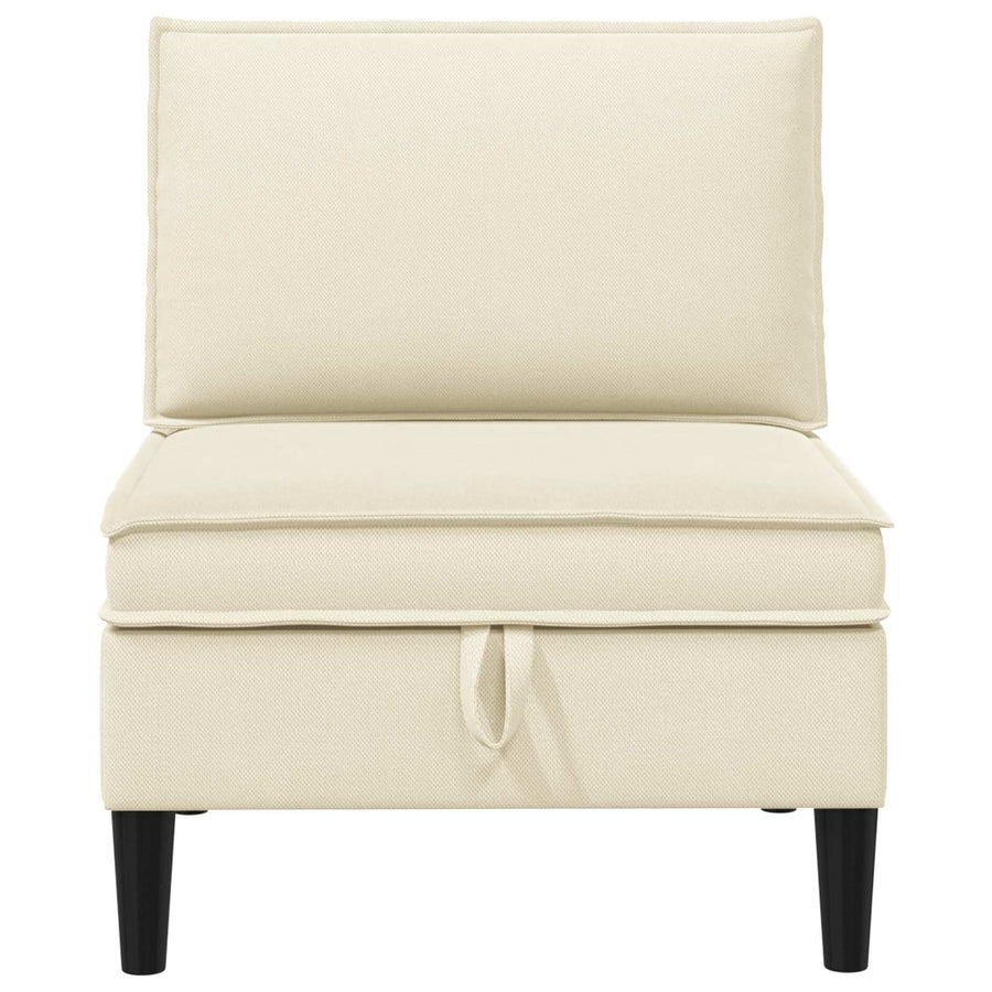 Middelse Sofa met Opbergruimte Crèmekleurig Fluweel
