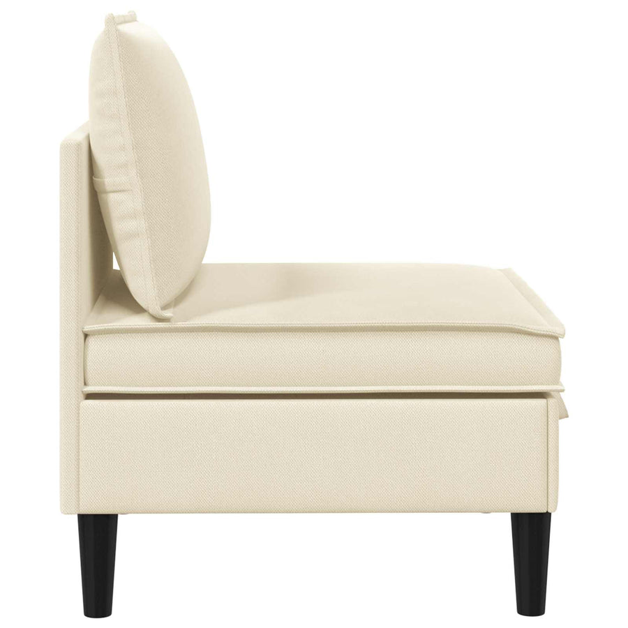 Middelse Sofa met Opbergruimte Crèmekleurig Fluweel