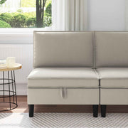 Sofa met opbergruimte 70x70x82 cm havermout fluweel