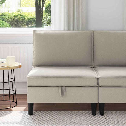 Middelse Sofa met Opbergruimte Havermout Fluweel