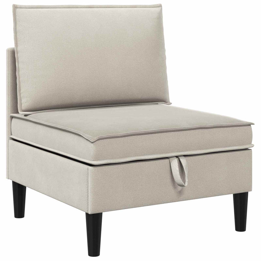 Middelse Sofa met Opbergruimte Havermout Fluweel