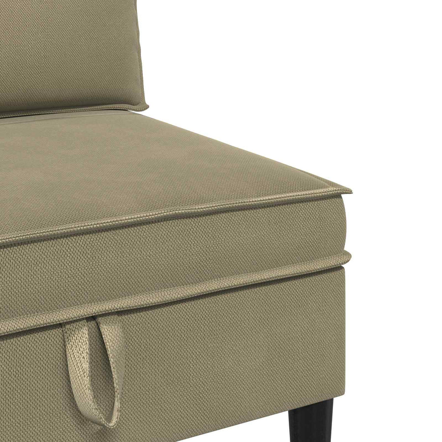 Middelse Sofa met Opbergruimte Kaki Fluweel