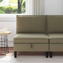 Middelse Sofa met Opbergruimte Kaki Fluweel