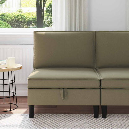 Middelse Sofa met Opbergruimte Kaki Fluweel