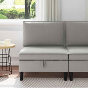 Sofa met opbergruimte 70x70x82 cm lichtgrijs